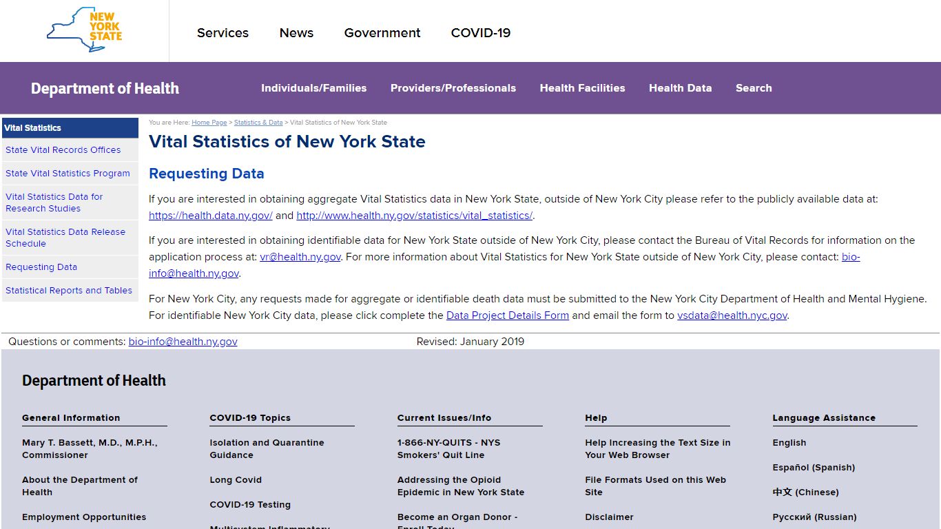 Vital Statistics of New York State - New York State Department of Health